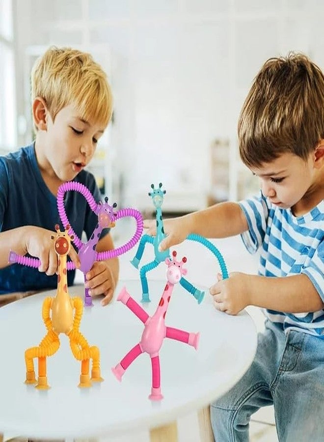 كويزار مجموعة كويزار 2 في 1، أنابيب قابلة للثني والتمديد على شكل زرافة، ألعاب حسية مبتكرة لتخفيف التوتر للأطفال الصغار - متعددة الألوان - Image 2